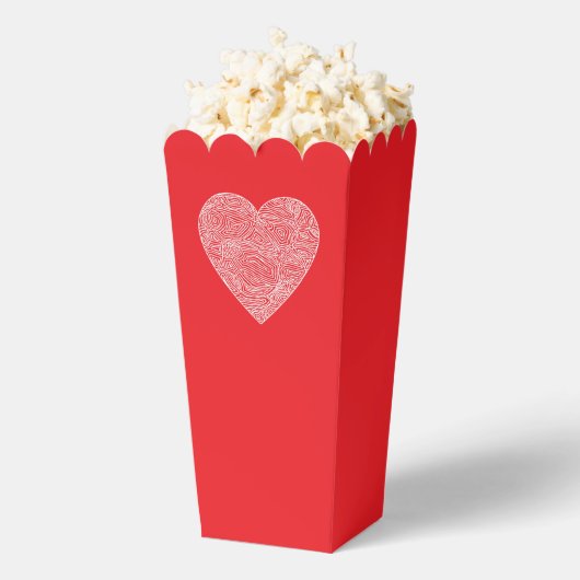 Red Scribbleprint Heart Bedankdoosjes (Popped)