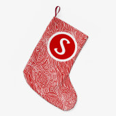 Red Scribbleprint Kleine Kerstsok (Voorkant (Hangend))