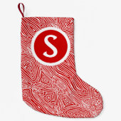 Red Scribbleprint Kleine Kerstsok (Voorkant)