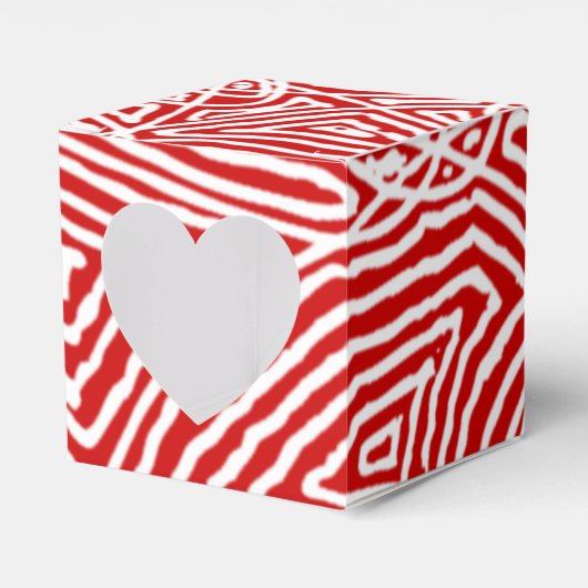 Red Scribbleprint Patroon Bedankdoosjes (Voorkant Zijde)