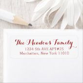 Red Scrip Familienaam Return Label (Insitu)