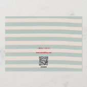 Red Script Blue Lines Retro QR Code Save the Date Kaart (Achterkant)