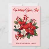 Red Script Business Christmas Kaart (Voorkant)