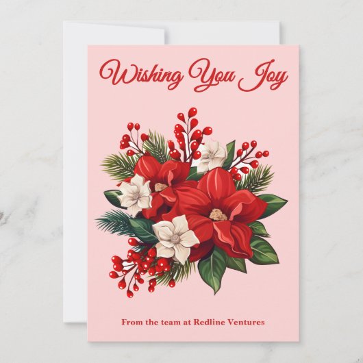 Red Script Business Christmas Kaart