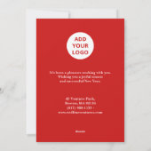 Red Script Business Christmas Kaart (Achterkant)