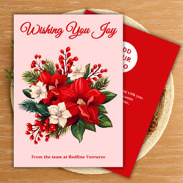 Red Script Business Christmas Kaart