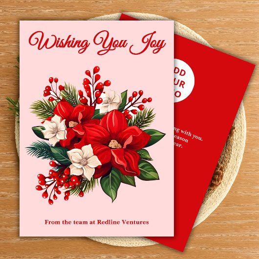 Red Script Business Christmas Kaart