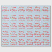 Red Script Custom Merry Christmas Wrapping Paper Cadeaupapier (Vlak)