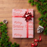 Red Script Custom Merry Christmas Wrapping Paper Cadeaupapier<br><div class="desc">Dit vakantieinpakpapier heeft een stift in de stijl van een script en een modern schreefloos lettertype voor het ontwerp. Personaliseer dit item met een naam naar keuze en kleurvoorkeuren voor de achtergrond,  naam en meer!</div>
