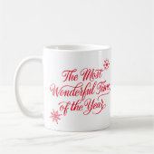 Red Script De mooiste tijd Kerstmis Koffiemok (Links)