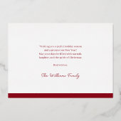 Red Script Gold Foil Christmas Kaart (Achterkant)