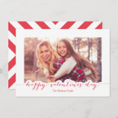 Red Script Happy Valentine's Day Photo Lijst Feestdagenkaart (Voorkant / Achterkant)