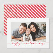 Red Script Happy Valentine's Day Photo Lijst Feestdagenkaart (Voorkant / Achterkant)