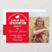 Red Script High School Class 2021 Afstuderen Aankondiging (Voorkant / Achterkant)