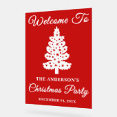 Red Script kerstfeest welkom Acryl Bord (Hoek)