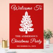 Red Script kerstfeest welkom Acryl Bord (Huwelijk)