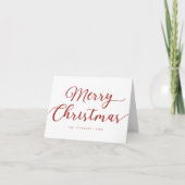 Red Script Merry Christmas Gevouwen Vakantie Kaart (Voorkant)