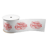 Red Script Merry Christmas Logo Satijnen Lint (Spoel)