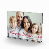 Red Script Merry Christmas Photo Block Fotoblokken (Rechts)