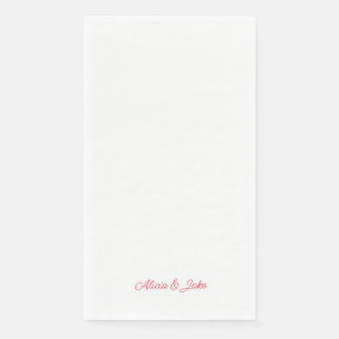 Red Script Namen Gepersonaliseerde bruiloft Servet
