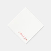 Red Script Namen Gepersonaliseerde bruiloft Servet (Hoek)