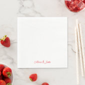 Red Script Namen Gepersonaliseerde Luncheon Weddin Servet (Insitu)