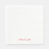Red Script Namen Gepersonaliseerde Luncheon Weddin Servet (Voorkant)
