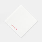Red Script Namen Gepersonaliseerde Luncheon Weddin Servet (Hoek)