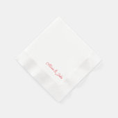 Red Script paar namen gepersonaliseerde bruiloft Servet (Hoek)