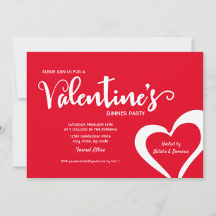 Red Script Valentijn uitnodiging voor een etentje