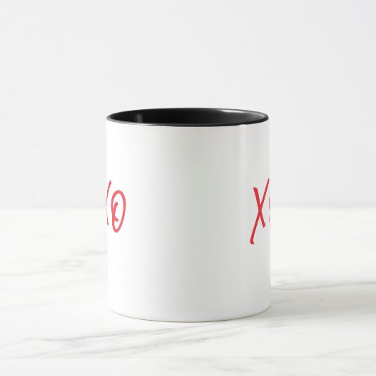 Red Script XOXO Valentijnsdag Coffee Mok (Midden)