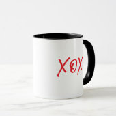 Red Script XOXO Valentijnsdag Coffee Mok (Voorkant rechts)