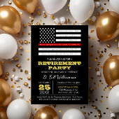 Red Scripture Flag Retirement Party Kaart