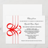 Red Scroll Edge Afstuderen aangekondigd Kaart (Voorkant / Achterkant)