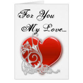 Red Scrolled Heart voor jou Mijn Liefde Valentijn 