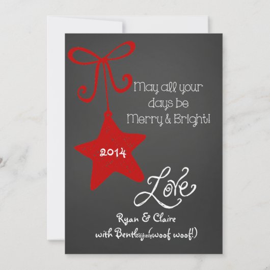 Red Scrolls Gepersonaliseerd Foto Vakantie Kaart (Achterkant)