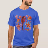 RED SEAHORSE EN SEASTART IN AQUA BLUE Zee Life T-shirt (Voorkant)