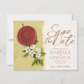 Red Seal Save the Wedding Date Invitation Kaart (Voorkant)