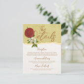 Red Seal Wedding Details Card Kaart (Staand voorkant)