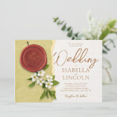 Red Seal Wedding Invitation Kaart (Staand voorkant)