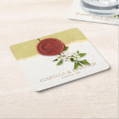 Red Seal Wedding Paper Coaster Kartonnen Onderzetters (Schuin)