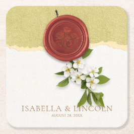 Red Seal Wedding Paper Coaster Kartonnen Onderzetters