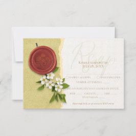 Red Seal Wedding Response Card RSVP Kaartje