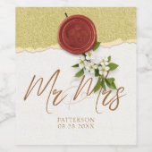 Red Seal Wedding Wine Label Wijn Etiket (Enkel label)