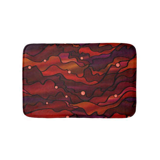 Red Seascape Abstract Badmat (Voorkant)