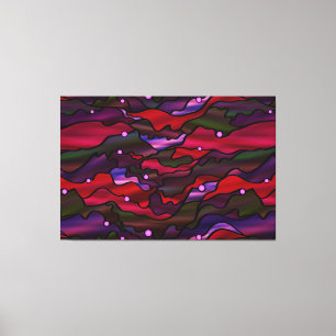 Red Seascape Organic Glas in lood Abstract Canvas Afdruk