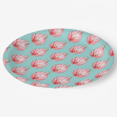 Red Seashell-Ornament Papieren Bordje (Gekanteld)