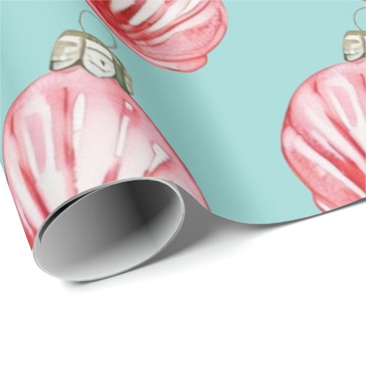 Red Seashell Ornament Pattern Cadeaupapier (Rol Hoek)