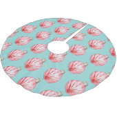 Red Seashell Ornament Pattern Kerstboom Rok (Gekanteld)