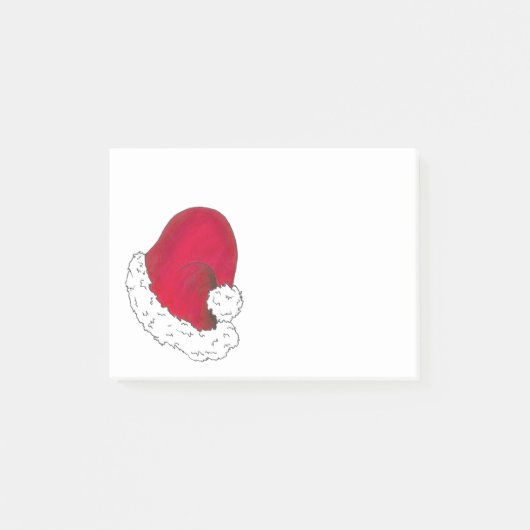 Red Secret Santa Hat Holiday Kerstmis Post-it® Notes (Voorkant)